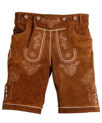 Hazelnut Brown Oktoberfest Leather Shorts