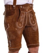Hazelnut Brown Oktoberfest Leather Shorts