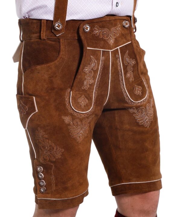 Hazelnut Brown Oktoberfest Leather Shorts