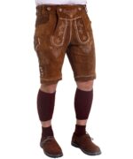 Hazelnut Brown Oktoberfest Leather Shorts