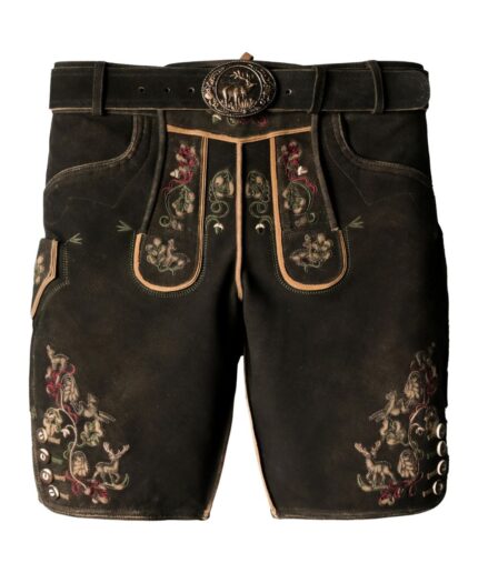 Men’s Bavarian Lederhosen Shorts Faded Black