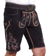 Men’s Bavarian Lederhosen Shorts Faded Black