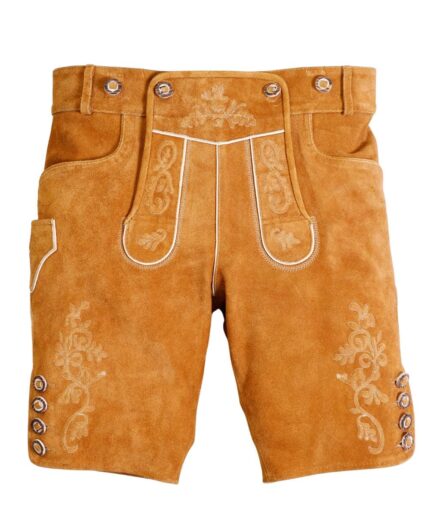 Traditional Bavarian Tan Leather Shorts