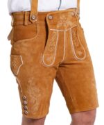 Traditional Bavarian Tan Leather Shorts