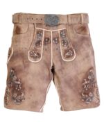 Traditional Beige Lederhosen with Blue Detail