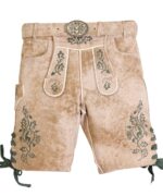 Classic Bone White Leather Lederhosen Shorts