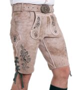 Classic Bone White Leather Lederhosen Shorts