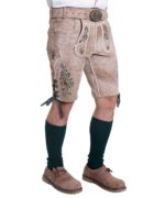 Classic Bone White Leather Lederhosen Shorts